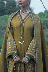 UAE-3 Piece Embroidered Pashmina Suit with Embroidered Pashmina Dupatta