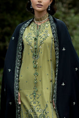 UAE-3 Piece Embroidered Pashmina Suit with Embroidered Pashmina Dupatta