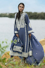 UAE-3 Piece Embroidered Pashmina Suit with Embroidered Pashmina Dupatta