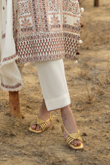 UAE-3 Piece Embroidered Pashmina Suit with Embroidered Pashmina Dupatta