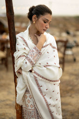 UAE-3 Piece Embroidered Pashmina Suit with Embroidered Pashmina Dupatta