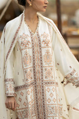 UAE-3 Piece Embroidered Pashmina Suit with Embroidered Pashmina Dupatta