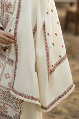 UAE-3 Piece Embroidered Pashmina Suit with Embroidered Pashmina Dupatta