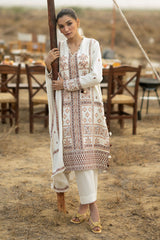UAE-3 Piece Embroidered Pashmina Suit with Embroidered Pashmina Dupatta