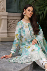 UAE-3 Piece Embroidered Printed Lawn Suit