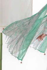 UAE-3 Piece Embroidered Printed Lawn Suit with Embroidered Border