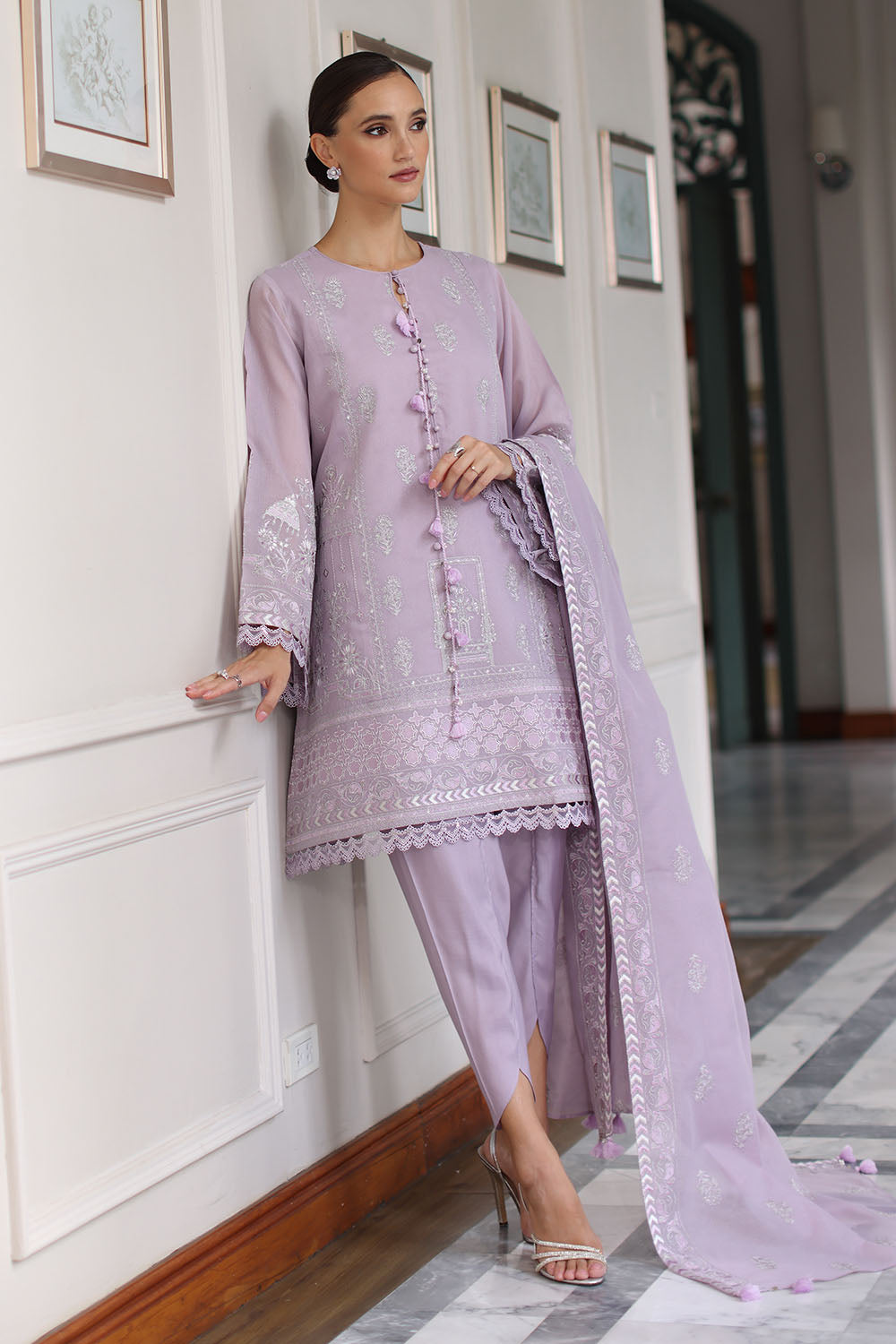 UAE-3 Piece Embroidered Raw Silk Suit
