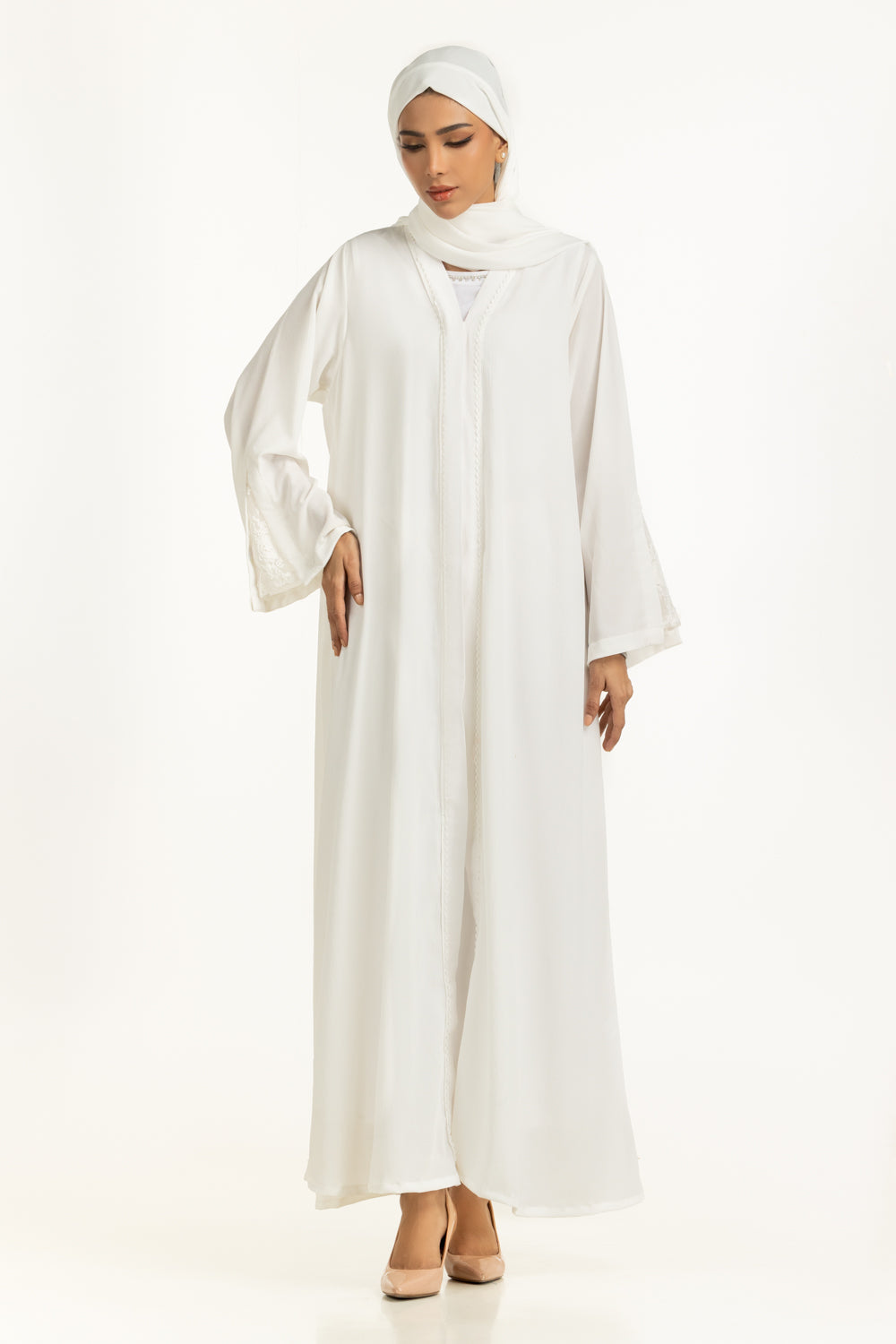 UAE-Georgette Embellished Abaya With Scarf IPAB-22161