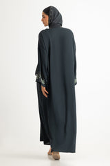 UAE- Georgette Embroidered abaya With Embroidered Scarf