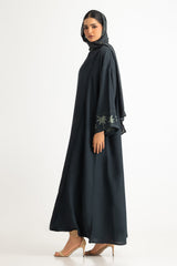 UAE- Georgette Embroidered abaya With Embroidered Scarf