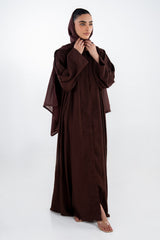UAE-Georgette Slub Abaya With Scarf IPAB-22170