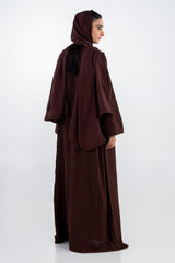 UAE-Georgette Slub Abaya With Scarf IPAB-22170