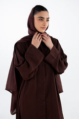 UAE-Georgette Slub Abaya With Scarf IPAB-22170