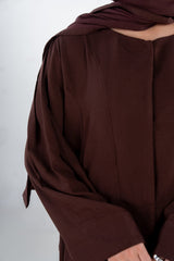 UAE-Georgette Slub Abaya With Scarf IPAB-22170