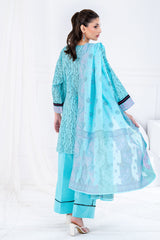 UAE-3 Piece Printed Lawn Suit with Jacquard Dupatta