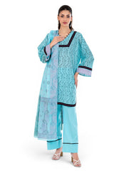 UAE-3 Piece Printed Lawn Suit with Jacquard Dupatta