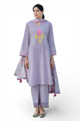 UAE-3 Piece Embroidered Yarn Dyed Jacquard Suit with Lacquer Printed Jacquard Dupatta MJ-52017