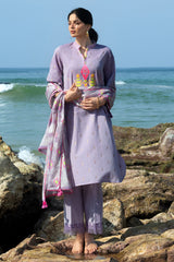 UAE-3 Piece Embroidered Yarn Dyed Jacquard Suit with Lacquer Printed Jacquard Dupatta MJ-52017