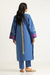 UAE-Jacquard Block Printed Shirt And Dyed Trouser