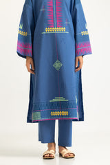 UAE-Jacquard Block Printed Shirt And Dyed Trouser