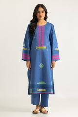 UAE-Jacquard Block Printed Shirt And Dyed Trouser