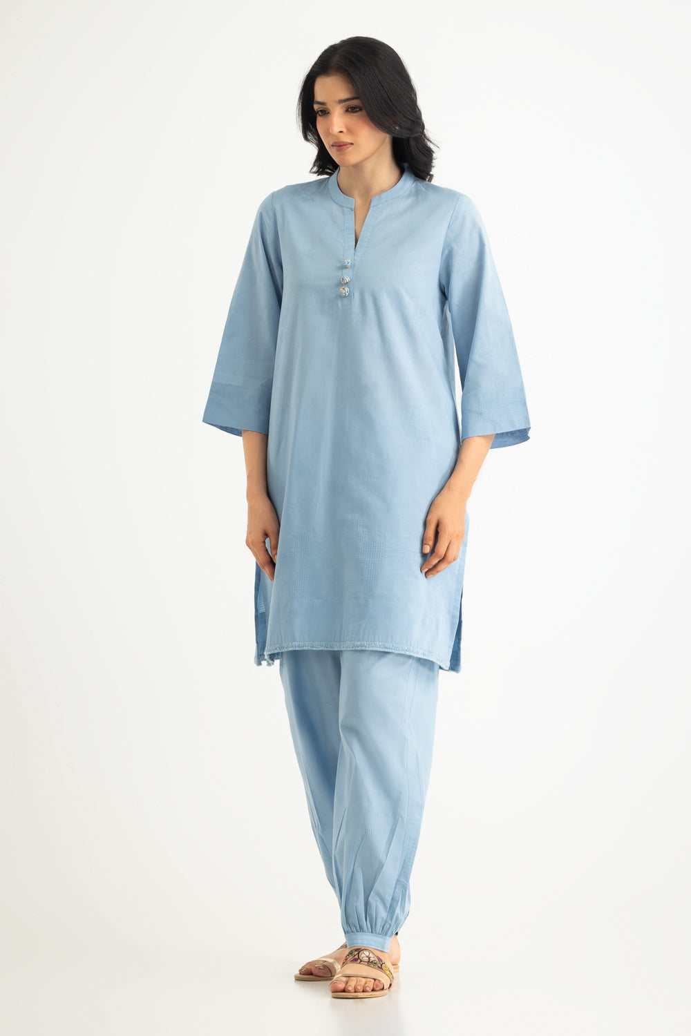 UAE- Jacquard Dyed Shirt And Cambric Trouser