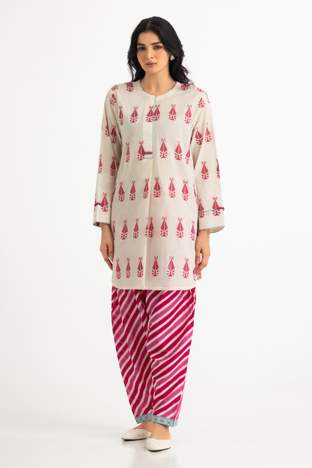 UAE- Jacquard Dyed Shirt And Cambric Trouser