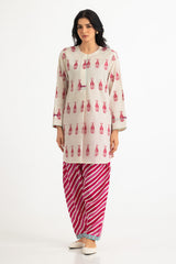 UAE- Jacquard Dyed Shirt And Cambric Trouser