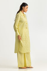 UAE- Jacquard Embellished Shirt And Dyed Trouser