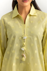 UAE- Jacquard Embellished Shirt And Dyed Trouser
