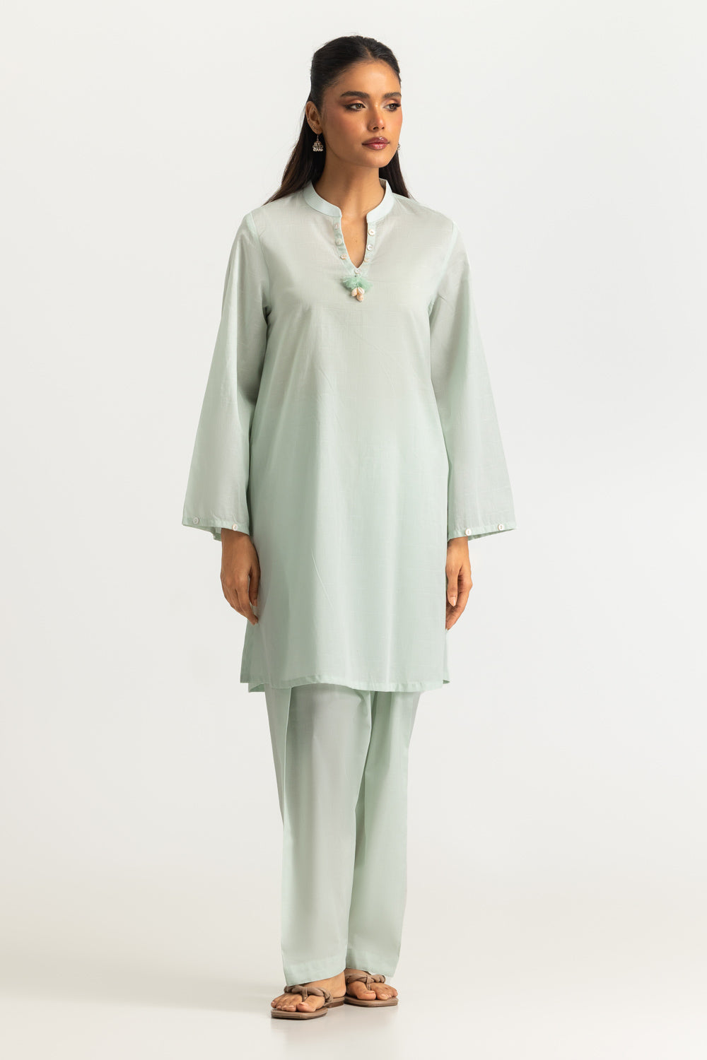 UAE- Jacquard Shirt And Dyed Trouser