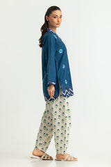 UAE-Karandi Gold Slub Printed Co-Ord Set