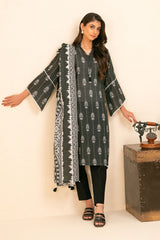UAE-3 Piece Printed Khaddar Suit with Dupatta SD-52256