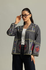 UAE-Khaddar Slub Printed Waistcoat