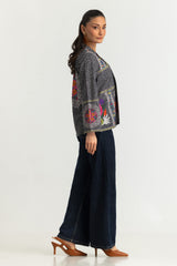 UAE-Khaddar Slub Printed Waistcoat