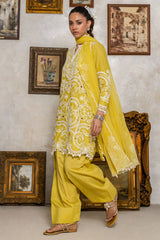 UAE-3 Piece Embroidered Lawn Suit with Lacquer Printed Chiffon Dupatta BM-62019