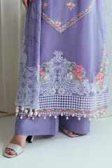 UAE-3 Piece Embroidered Lawn Suit with Neckline, Bunches and Chiffon Dupatta FE-52042