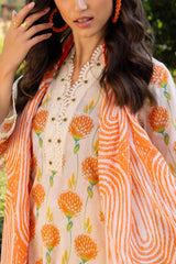 UAE-3 Piece Printed Lawn suit with Lace