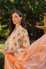 UAE-3 Piece Printed Lawn suit with Lace