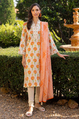 UAE-3 Piece Printed Lawn suit with Lace