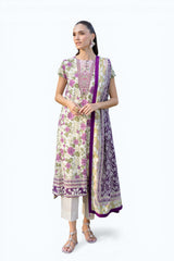 UAE-3 PIece Printed Lawn Suit