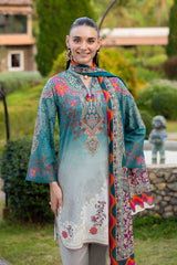 UAE-3 PIece Printed Lawn Suit
