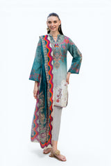 UAE-3 PIece Printed Lawn Suit