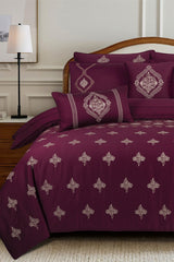 UAE-Mahogany T-200 Embroidered Quilt Cover Set