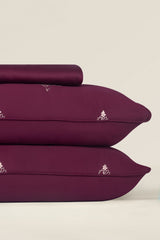 UAE-Mahogany  T-200 Embroidered Bed Sheet Set