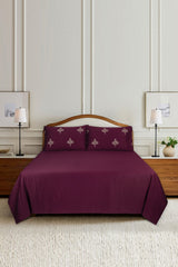 UAE-Mahogany  T-200 Embroidered Bed Sheet Set
