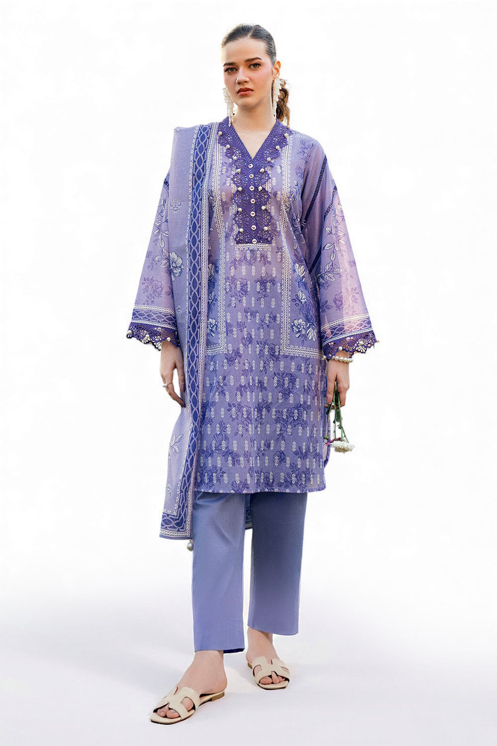 UAE-3 PIece Printed Lawn Suit