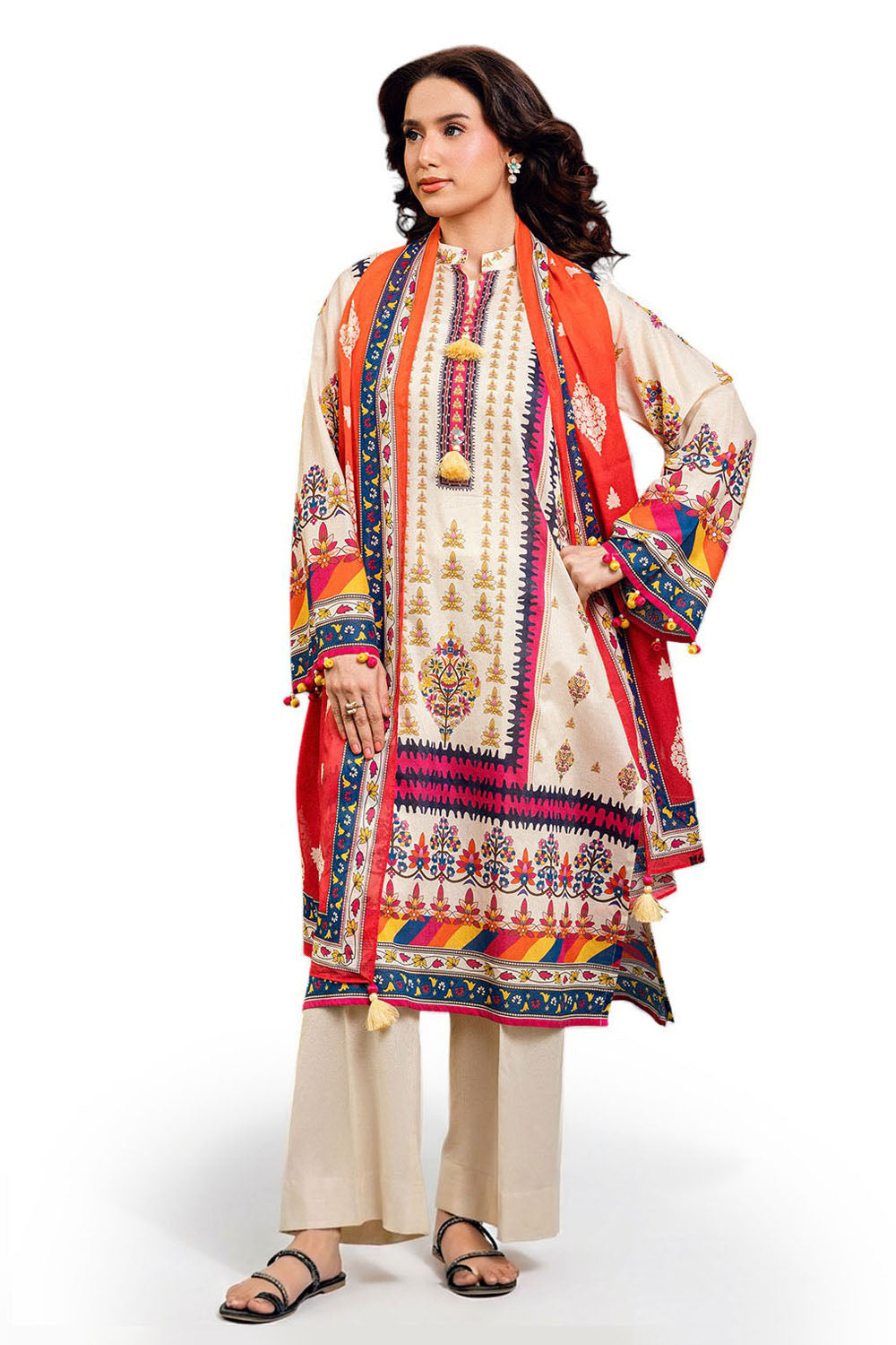 UAE-3 PIece Printed Lawn Suit