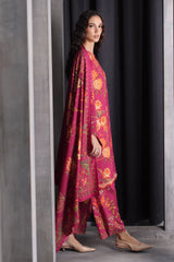 UAE-3 Piece Printed Karandi Suit with Printed Karandi Dupatta