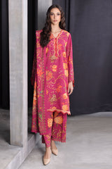 UAE-3 Piece Printed Karandi Suit with Printed Karandi Dupatta